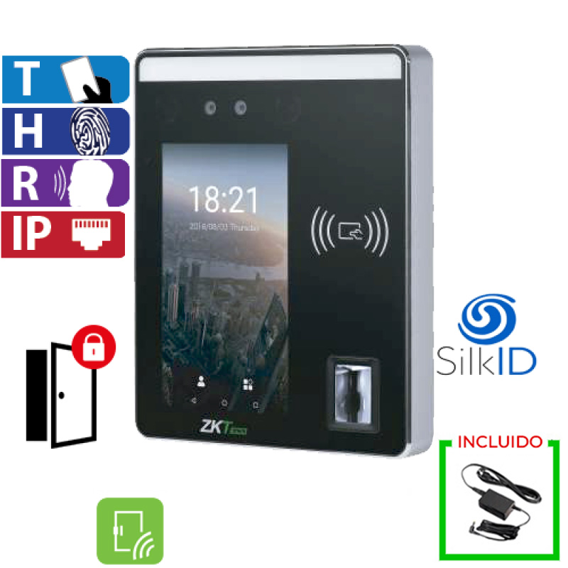Reloj Marcador y Control de Acceso por Rostro, Huella y Tarjeta Touch ZKTeco