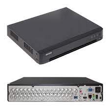 Dvr 32 canales, Turbo HD, resolución máxima 4 Mp Lite, compatible con tecnologías TVI, AHD, CVI, salida HDMI, VGA, BNC, 2 slot para disco duro (No Incluido), Marca Hikvision